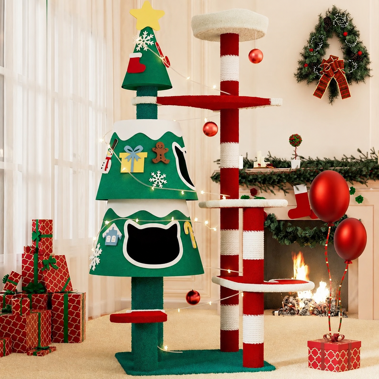 Christmas Cat Tower